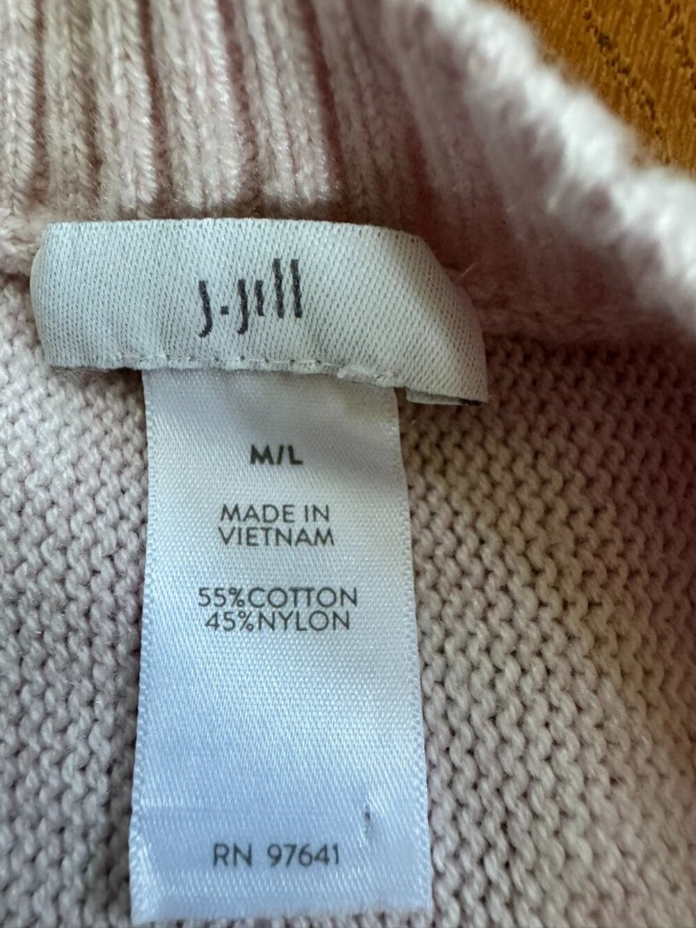 J.Jill Pink Pullover Poncho Sweater M/L | Cotton Nylon Crewneck Lightweight - Picture 8 of 8